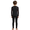 thumbnail image 4 of Moggemol Ensemble de Couche de Base de Compression pour Garçons, Col Rond, Haut à Manches Longues avec Leggings à Taille Élastique, Noir Orange 22, 4 of 7