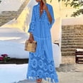 thumbnail image 2 of FhsagQ Cache-Maillot Femme Filet Femme Mode Uni Dentelle Patchwork Franges Robe à Manches Longues Robe de Plage Vacances Cache-Maillot pour Femme Cache-Maillot pour Femme Cuir Bleu TTG, 2 of 5
