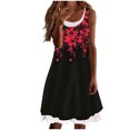 thumbnail image 2 of EGNMCR Robes d'Été Femmes Tendance Mode Femme Décontractée Sans Manches Imprimé Col Rond Faux Deux Pièces Gilet Robe Débardeur, 2 of 8