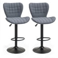 thumbnail image 1 of HOMCOM Bar Stools Set of 2 Adjustable Height Swivel Bar Chairs with Back, 1 of 10