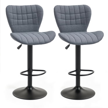 HOMCOM Tabourets de Bar Ensemble de 2 Chaises de Bar Pivotantes à Hauteur Réglable avec Dossier