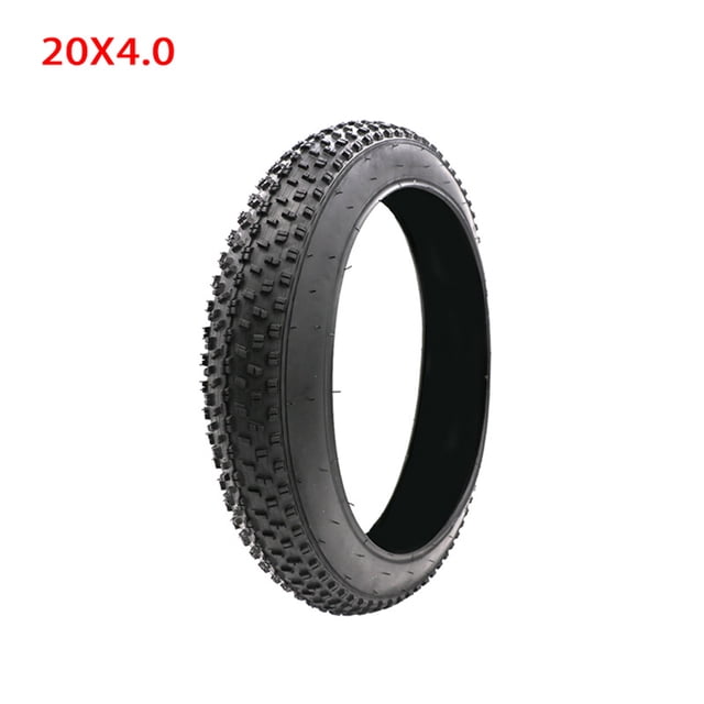 Bicycle Fat Tyre Buggy Puncture Proof Widening Non-slip Riding Cycling Tyres, displayed in a 20x4.0 inch size. This black rubber fat bike tire features a textured tread for superior grip and traction on snow, sand, and uneven terrain. Designed for outdoor cycling, it offers puncture resistance, durability, and comfort, making it a reliable bike component for fat bikes.