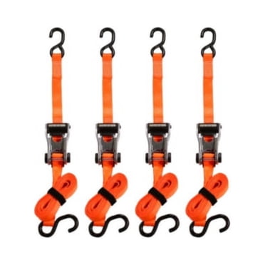 Attache à cliquet RatchetX, 4,2m (14 pi), 1,3 tonnes (3000 lb), emballage de 4, orange