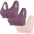 thumbnail image 1 of Wancir Bras for Women 2025 New Women's Solid Color without Steel Rims Front Opening Buckle Gathered Large Bra, 1 of 2