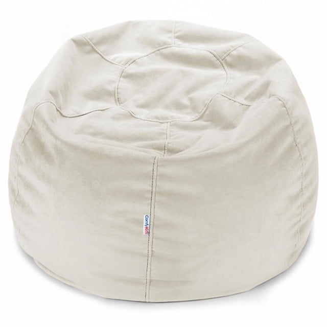 ComfyKids® Bean Bag Chair pour Ados en beige Pâle avec Coutures à Double Piqûre et Petite Étiquette de Marque, avec un Grand design Arrondi en Tissu Doux, Idéal pour les Chambres d'Enfants, le Jeu, la Lecture et les Sièges Décontractés.