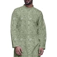 thumbnail image 4 of Atasi Button Down Asymmetric Printed Long Sleeve Rayon Kurta Pyjama Set, 4 of 4