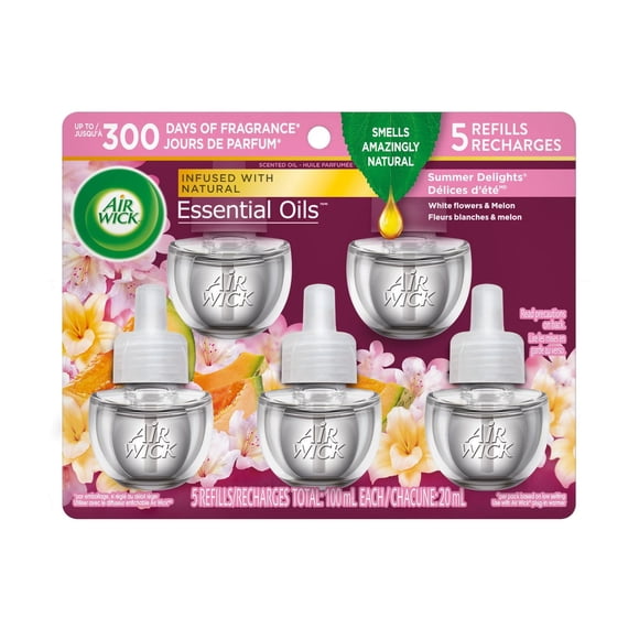 Air Wick Plug-in Air Freshener, Scented Oil Refills, Life Scents: Summer Delights, 5 Refills