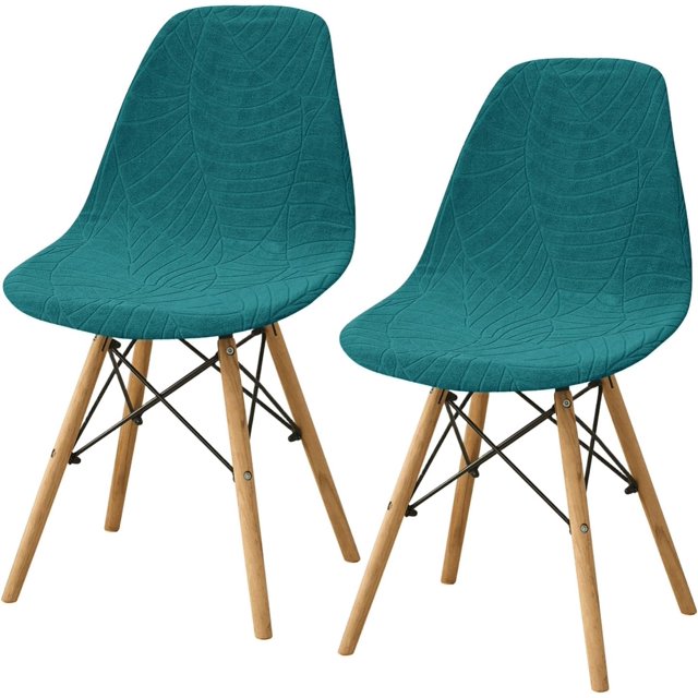 Shell Dining Room Chair Slipcovers Set of 2/4/6,Stretch Modern Armless Lounge Chair Slipcovers Protector for Kitchen Dining Living Room(Sapphire Blue,2Pcs)