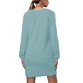 thumbnail image 3 of LUXUR Robe Chandail pour Femmes Chandail en Peluche Chandail à Manches Longues Mini Robes Ample en Molleton Bleu Pâle S, 3 of 4