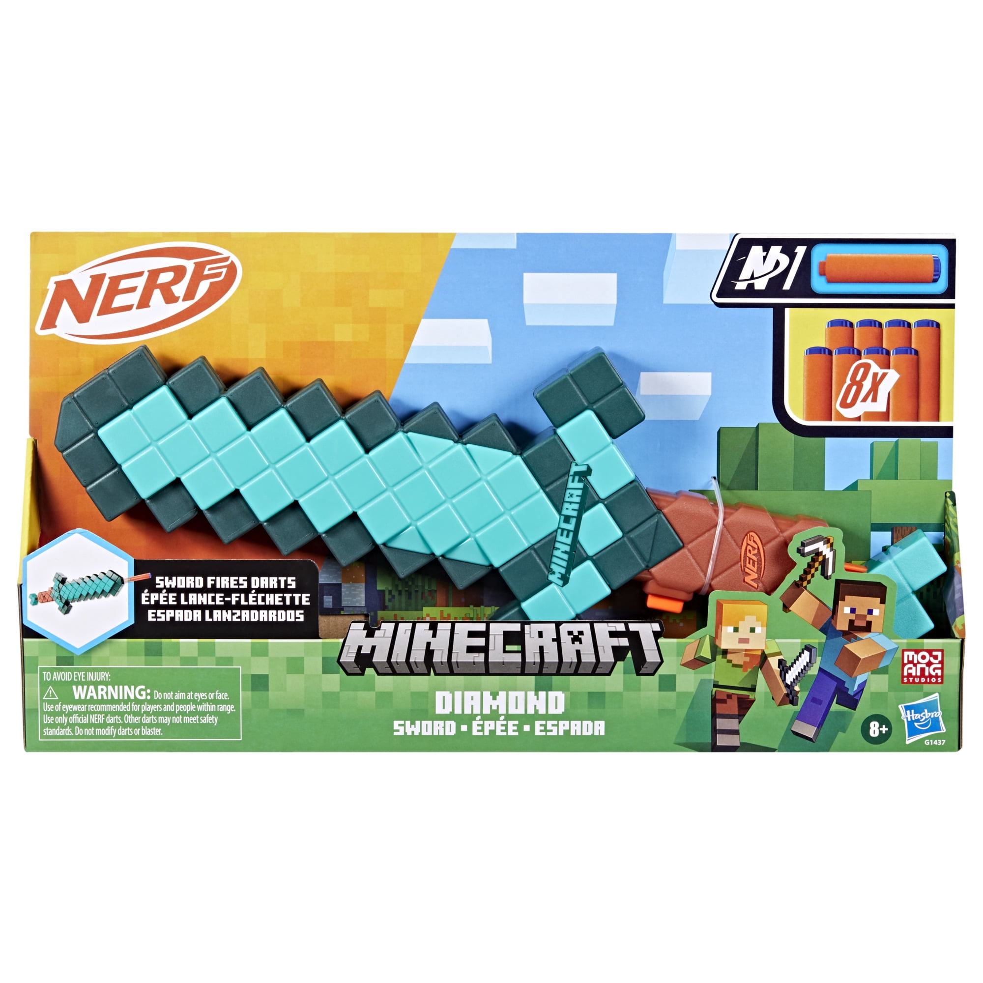 Nerf Minecraft Sword Dart Blaster, 8 Nerf N1 Darts - Walmart.ca