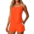 thumbnail image 3 of Pounoo Plus Size Tankini Swimsuits for Women Floral Two Piece Tummy Control Tank Tops and High Waisted Shorts Bathing Suits Gift, 3 of 9
