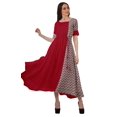 thumbnail image 2 of Moomaya Robe de Soirée à Manches Courtes en Viscose Style Santoon à Encolure Dégagée pour Femmes, 2 of 4