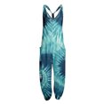 thumbnail image 1 of MAWCLOS Combinaison à Col en V à Imprimé Floral pour Femme, Vert Bleu, Taille P, 1 of 2
