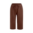 thumbnail image 4 of Timegard Plus Size Cotton Linen Drawstring Capri Pants for Women, 4X-Large, 4 of 6