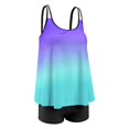 thumbnail image 4 of Plus Size Tankini Swimsuits for Women Two Piece Bathing Suits Tummy Control Long Torso Tank Tops with Boyshorts, 4 of 7
