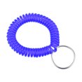 thumbnail image 1 of Unique Bargains Porte-Clés Spirale Extensible en Plastique à Ressorts de Poignet, Bleu Clair, Lot de 6, 1 of 5