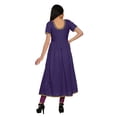 thumbnail image 4 of Moomaya Long Cotton Printed Short Sleeve Front Slit Tunic Dresses For Women, 4 of 6