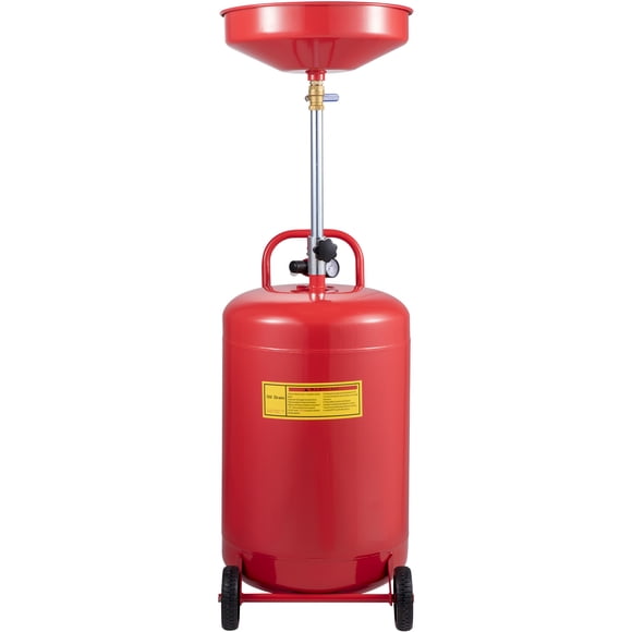 KFFKFF Réservoir de Vidange d'Huile Mobile de 20 Gallons, Draineur de Fluide à Air avec Entonnoir Ajustable, Valve de Pression pour l'Extraction d'Huile et de Carburant