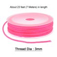 thumbnail image 2 of Unique Bargains Twisted Nylon Twine Thread Beading Cord 3mm 7M/23 Feet Extra Strong Braided Nylon String, Hot Pink, 2 of 6
