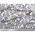 thumbnail image 3 of Soimoi Poly Georgette Fabric Leaves & Floral Block Print Sewing Fabric Yard 42 Inch Wide, 3 of 3