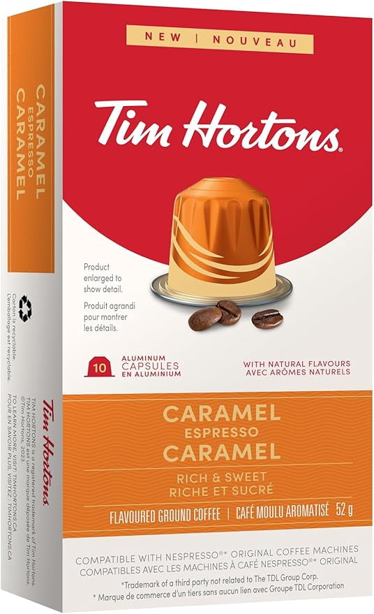 Tim Hortons Caramel Nespresso Compatible capsules 10 Capsules