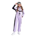 thumbnail image 3 of TiaoBug Kids Girls One Pieces Snowsuits Skiing Snowboarding Ski Suits Jumpsuits Winter Snowsuit with Belt Purple 6, 3 of 7