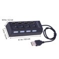thumbnail image 2 of OULII usb hub extension USB Hub ABS Black for Notebook 1Pack, 2 of 4