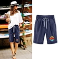 thumbnail image 2 of Birdeem Pantalons d'Été pour Femmes Imprimé Cinq Points Grande Taille Coton Lin Pantalons Décontractés, 2 of 6