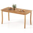 thumbnail image 1 of Patiojoy Outdoor Wooden Dining Table 63" Acacia Wood Table for 4-6 w/Wide Slatted Tabletop, 1 of 9