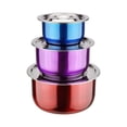 thumbnail image 1 of zanvin Gadgets de Cuisine Style Thaï Ensemble de Trois Casseroles de Cuisson de 3 avec Couvercle, Bassine de Repas de Fruits de Mer Polyvalente en Acier Inoxydable, 1 of 5