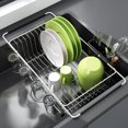 thumbnail image 1 of Dish Drying Rack in Sink Small Dish Drainers for Inside Sink Over The Sink Dish Racks Stainless Steel Drying Rack with Utensil Holder, 1 of 6