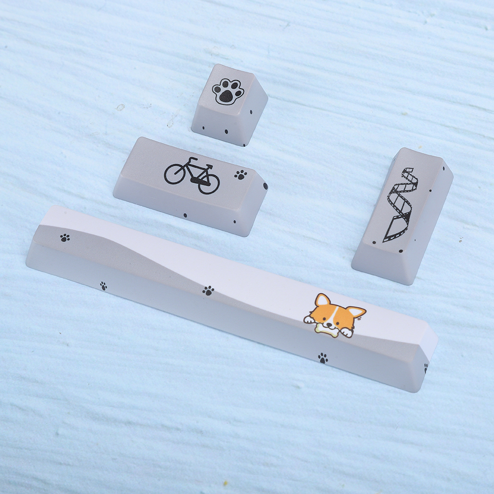 Domqga Mechanical Keyboard Accessory,Little Gray Dog Pattern Mechanical Keyboard Keycaps Kits Space+ESC+Enter+Numpad Enter Key Caps,Keyboard Caps