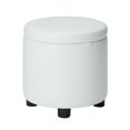 thumbnail image 2 of Designs4Comfort Pouf Rond d'Appoint avec Rangement en Similicuir Ivoire Blanc, 2 of 10