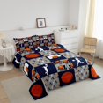 thumbnail image 3 of Erosebridal Ball Sports Bedding Full Comforter Set, Cartoon Basketball Down Comforter, Patchwork Decor, Reversible 3-Piece, 3 of 7
