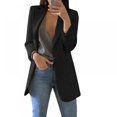 thumbnail image 1 of Blazer Ouvert pour Femmes à Manches Longues, Uni, Coupe Ajustée, Travail Bureau, Cardigan Veste S-TTG, 1 of 6