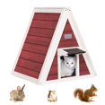 thumbnail image 1 of Petsfit Maison pour Chat Extérieure Imperméable Maison pour Chat Sauvage avec Porte de Secours Maison pour Petit Animal Petit Lapin Clapier Rouge, 1 of 5
