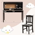 thumbnail image 3 of Giantex Kids Desk and Chair Set, Children Study Writing Desk w/Chair, Student Wooden Computer Workstation, Brown, 3 of 8