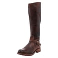 thumbnail image 4 of Dakaela Women's Knee High Boots Low Chunky Motorcycle Riding Boot Leather Buckle Winter Work Boots, 4 of 5