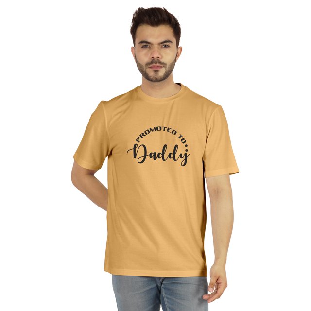 Inkmeso T-Shirt à Col Rond pour Hommes avec Imprimé Graphique Promoted To Daddy€ pour Papa pour la Première Fois