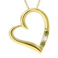 thumbnail image 1 of 3-Stone Heart Citrine Diamond Pendant 14K Yellow Gold, 1 of 1