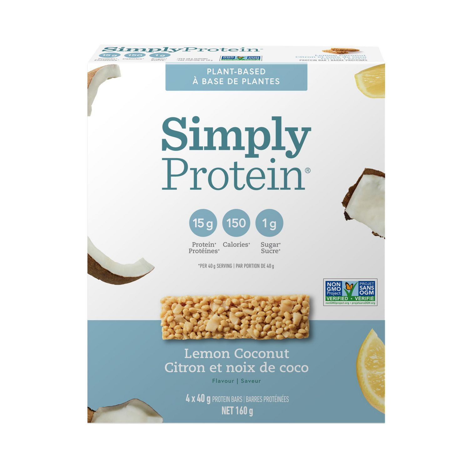 SimplyProtein Barres Citron et Noix de Coco