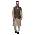 thumbnail image 1 of Atasi Traditional Printed Kurta Churidar Pajama Set With Nehru Jacket For Men, 1 of 5