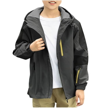 MeetoTime Manteau de Pluie Imperméable à Capuche pour Garçons et Filles, Coupe-Vent d'Extérieur avec Poches pour Enfants