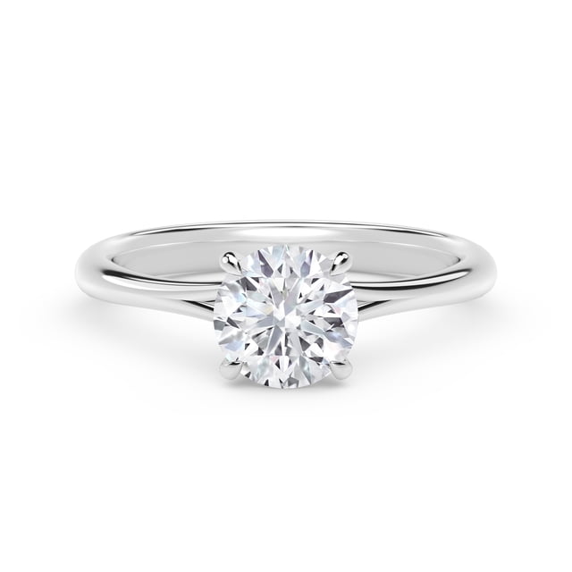 2.00 Ct Solitaire Rond Naturel Moissanite Diamond Bagues de Fiançailles pour Son Solide 14K Or Blanc