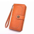 thumbnail image 1 of Women's Wallet RFID Blocking Leather, Usavan Premium Soft Multi Card Case Wristlet Purse, Secure Zipper Pocket Adjustable Button for Cards Cash Phone, 1 of 1