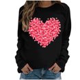 thumbnail image 2 of Styesk Chandails à Manches Longues pour Femmes, Imprimé de Cœur, Hauts de Sortie, T-Shirts Confortables et Doux à Col Rond, Chandail à Enfiler, Mode, Ample, Léger, Chandail en Molleton, Graphique de la Saint-Valentin, Hauts Décontractés, 2 of 3
