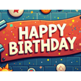thumbnail image 4 of Colorful Arcade Themed Happy Birthday Banner Backdrop Party Decorations for Birthday Party Gaming Themed Events Photography Props Photo Booth Setups, 4 of 4