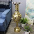 thumbnail image 2 of Natural Geo Vase Décoratif en Laiton 30" Jaune/or Floral, 2 of 6