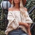 thumbnail image 2 of cfhntfmh Womens Oversized Sweater 2024 Fall Fashion Pullover Sweaters Cable Knit Thermal Solid Sweater Tops, 2 of 6