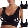 thumbnail image 2 of AherBiu 2pc Plus Size Sports Bras for Women Large Bust High Support Padded Bralettes Seamless Workout Underwear, 2 of 7